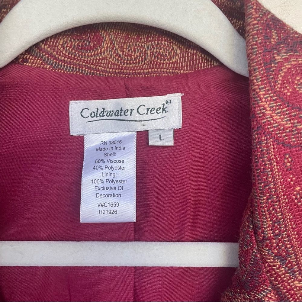 Coldwater Creek Multi-Color Paisley Tapestry Long Blazer Jacket Size L - Picture 5 of 9